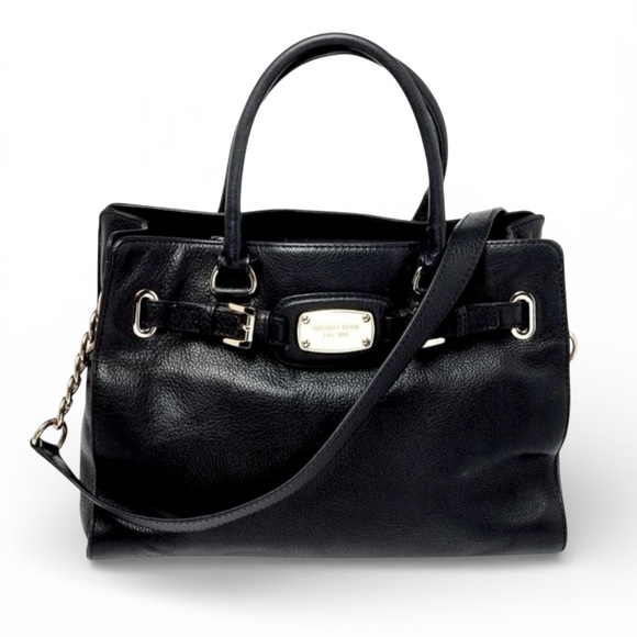 Michael Kors Handbags - Michael Kors Black Pebbled Leather Tote Satchel Shoulder Bag